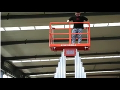 12 متر هیدرولیک 2 پست آلومینیوم آلیاژ Man Lift اجاره برای پلتفرم Wok هوایی